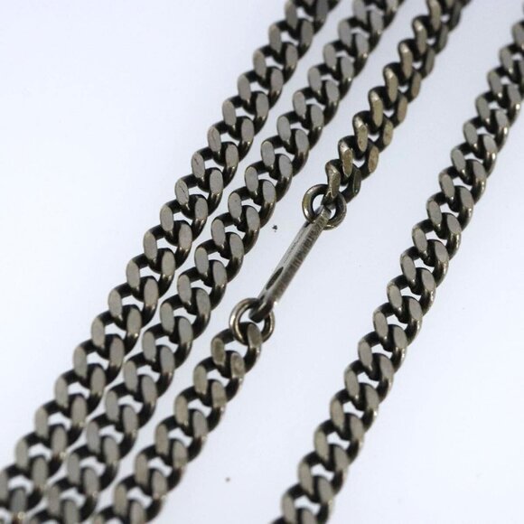 LOUIS VUITTON LV Wood Necklace metal Dark Silver MP2818 LV Auth 87375 - Picture 4 of 15